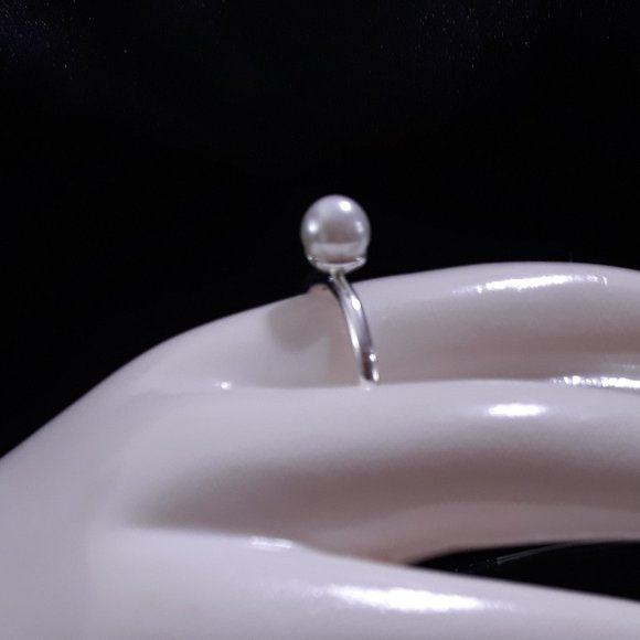 June BirthStone GENUINE Pearl Ring Sterling Promise SIZE 10 - Picture 6 of 12